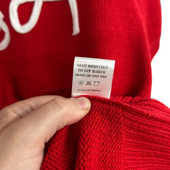 Americana USA Knit Sweater Top Haptics Red Short Sleeve Small - Picture 7 of 7